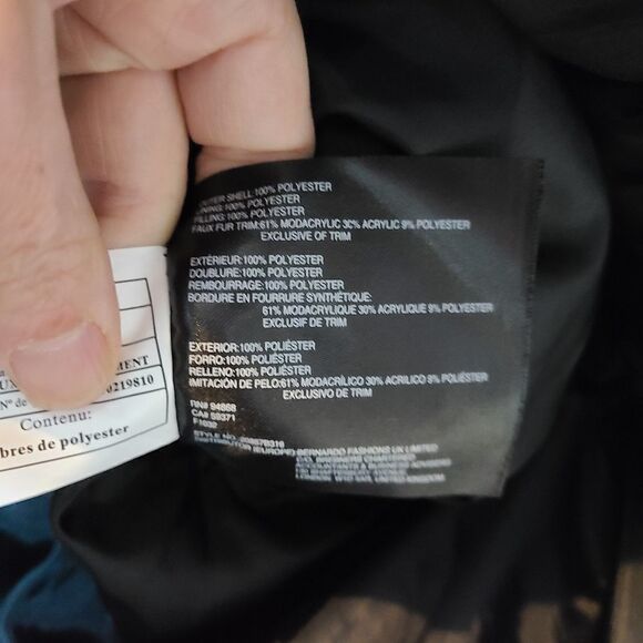 Bernardo‎ Black Faux Fur Trimmed Puffer Jacket Size Large - Picture 5 of 8